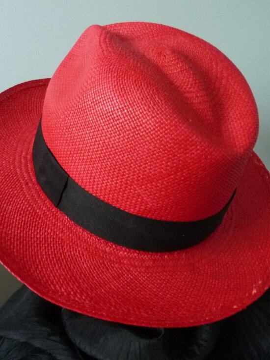 Montecristi red straw panama hat 58 main image 4